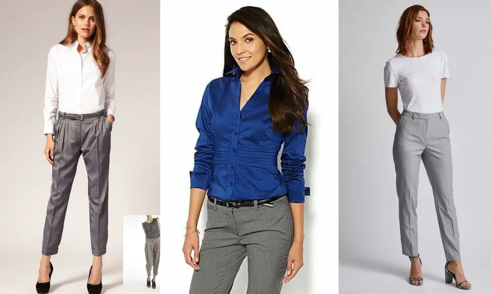 What shirts go with grey pants