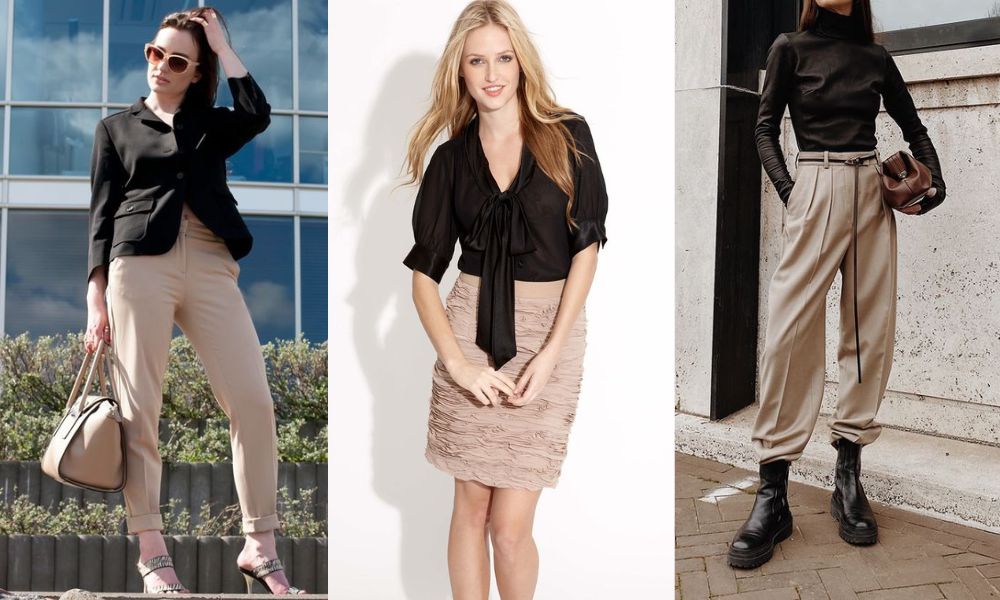 Beige And Black Clothes