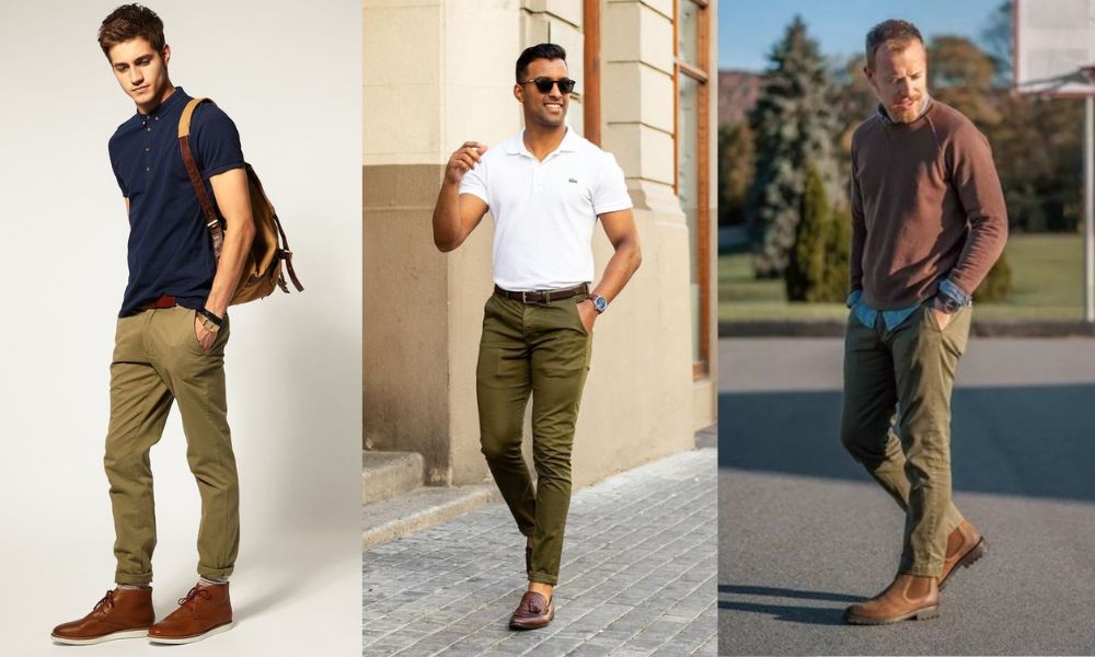 Brown Shoes & Olive Chinos