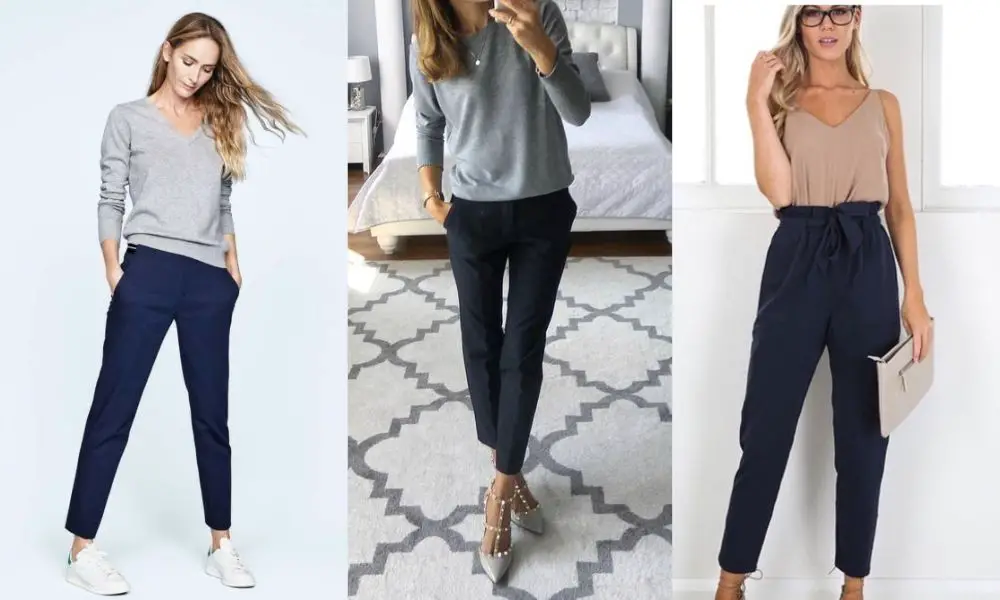 Gray and Navy Blue Pants