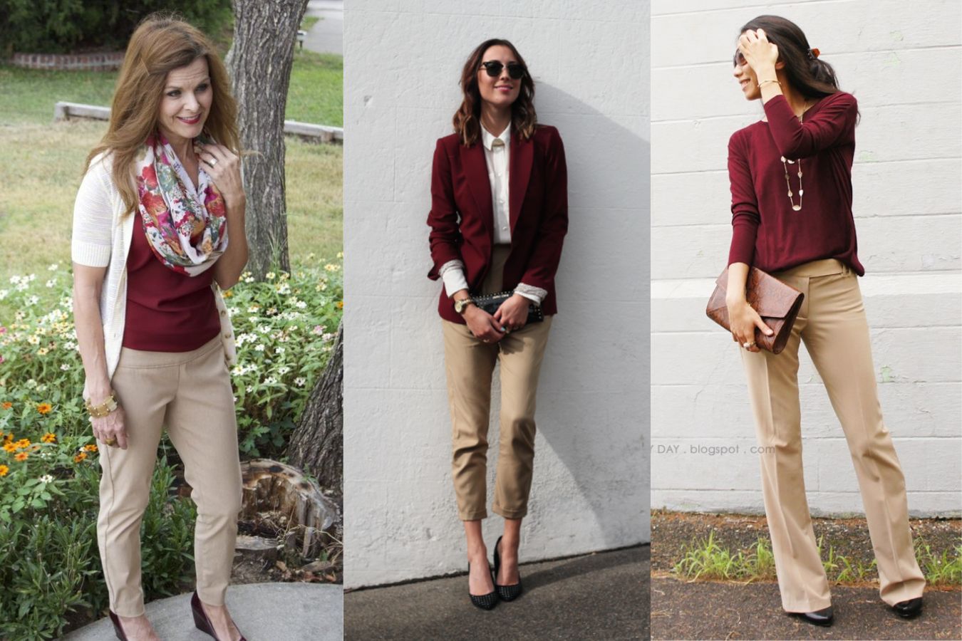 Maroon Shirt Go With Khaki Pants