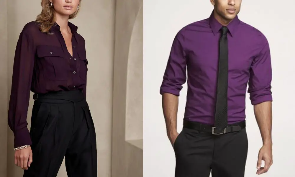 Purple Dress Shirt with Black Pants