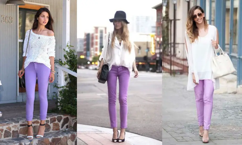 White Shirt with Dark Purple Jeans