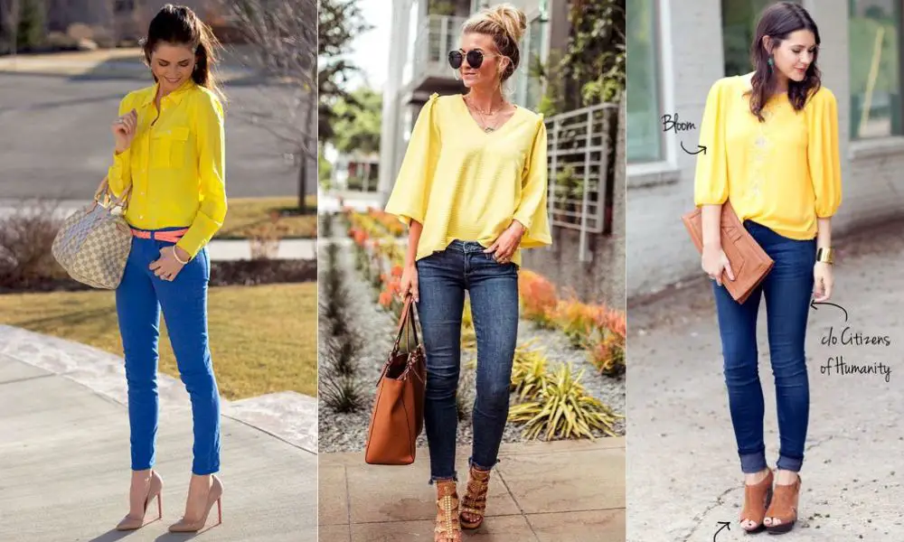 Yellow and Navy Blue Pants