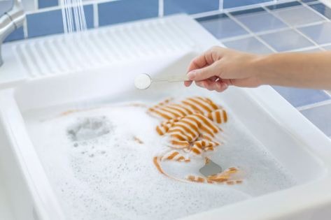 Fill the Basin With Water and Laundry Detergent