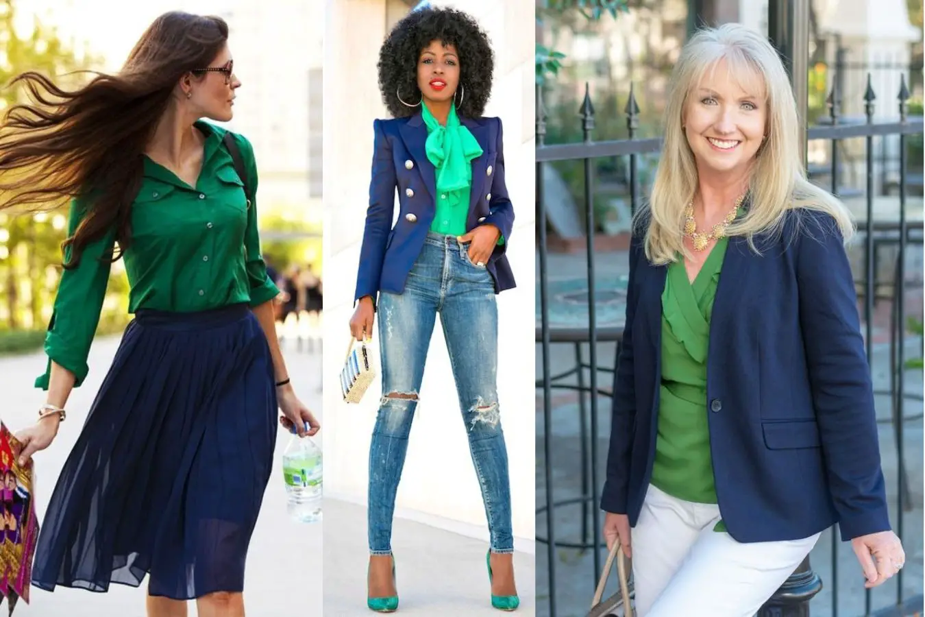 Green With Navy Blue