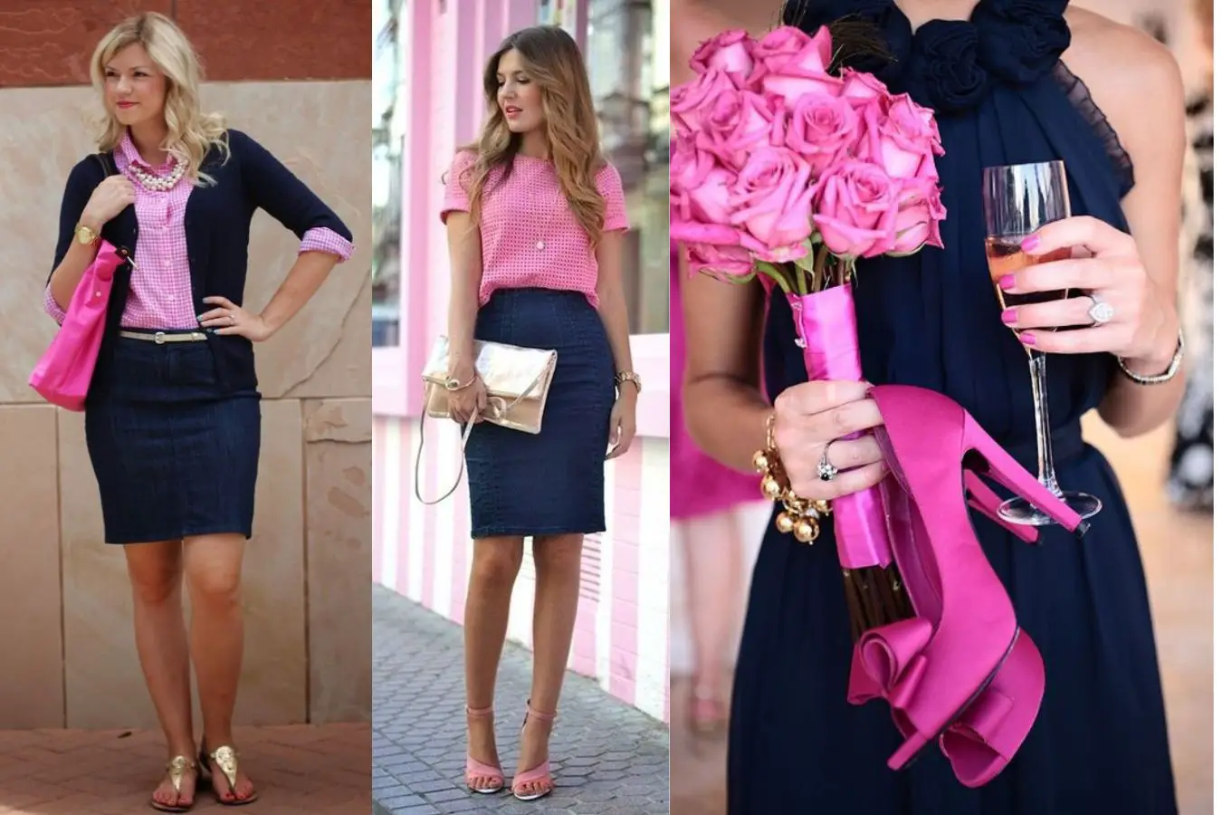 Pink With Navy Blue