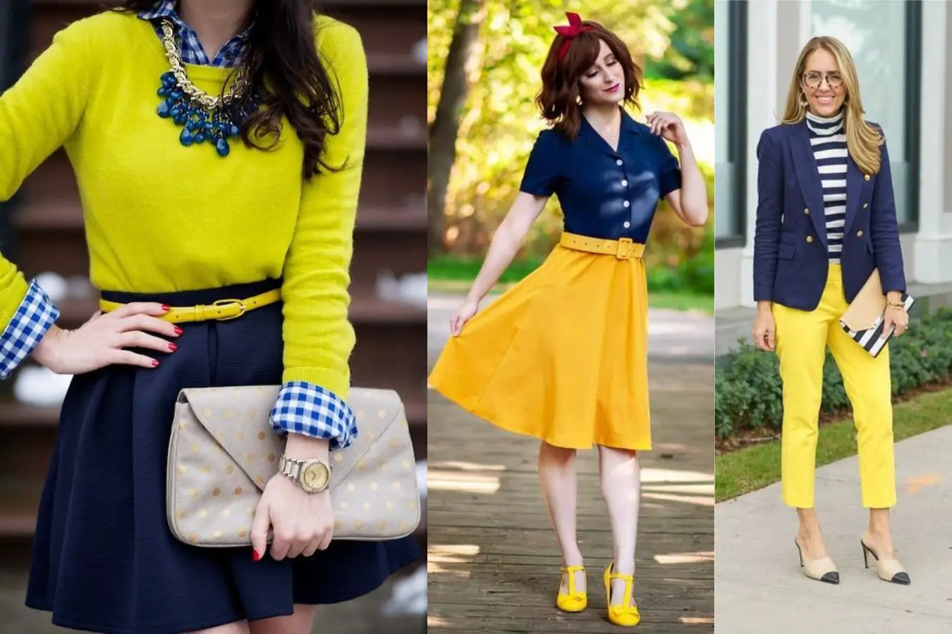 Yellow With Navy Blue
