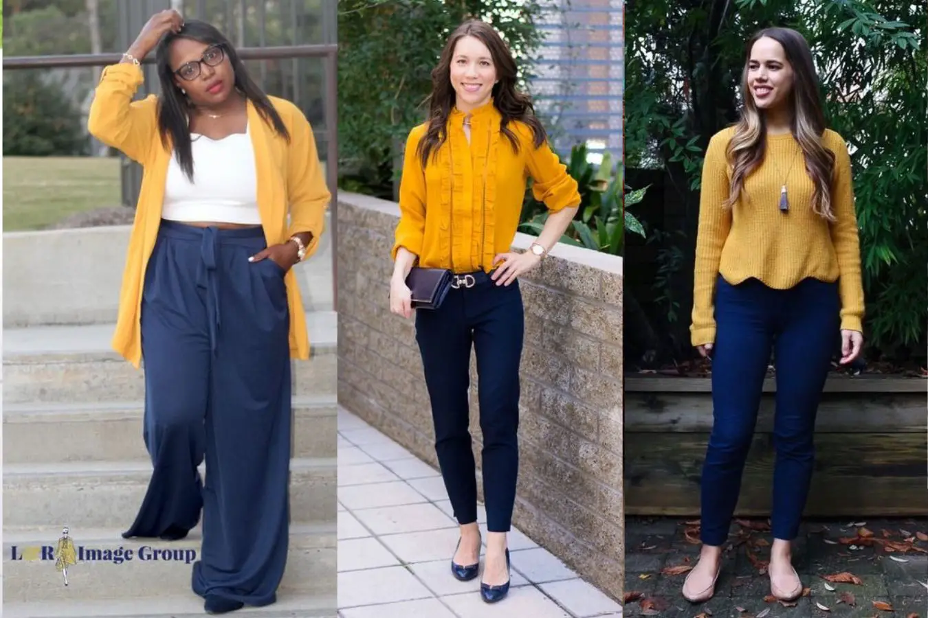 Mustard Color Shirt With Navy Blue Pants