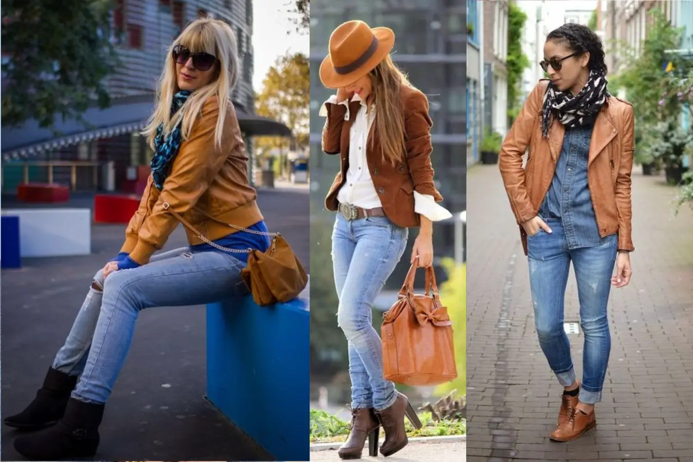 Pair Light Blue Jeans With Brown Jacket And Brown Boots