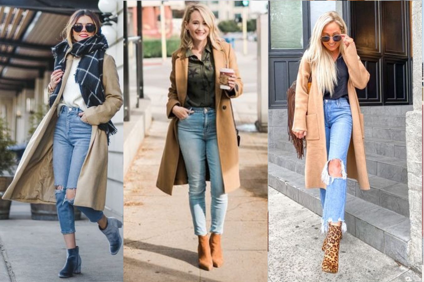 Pair Light Blue Jeans With Camel Coat And Boots