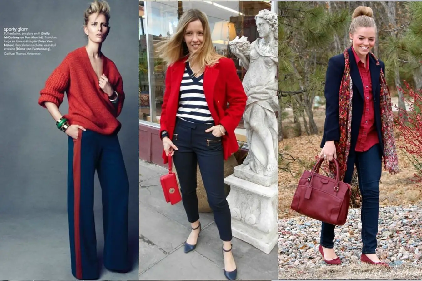 Red Shirt With Navy Blue Pants