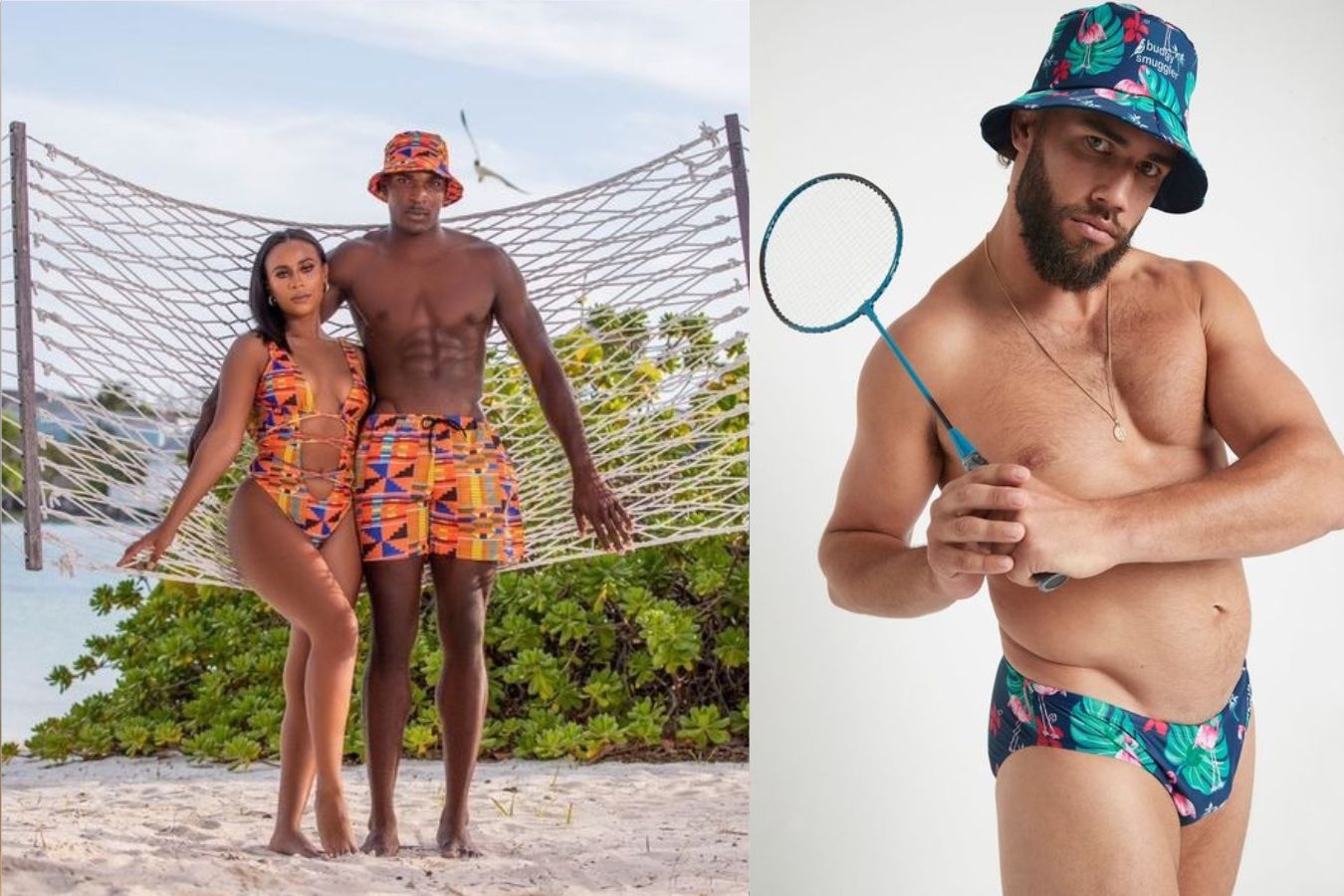 Wear A Printed Bucket Hat With A Swimsuit