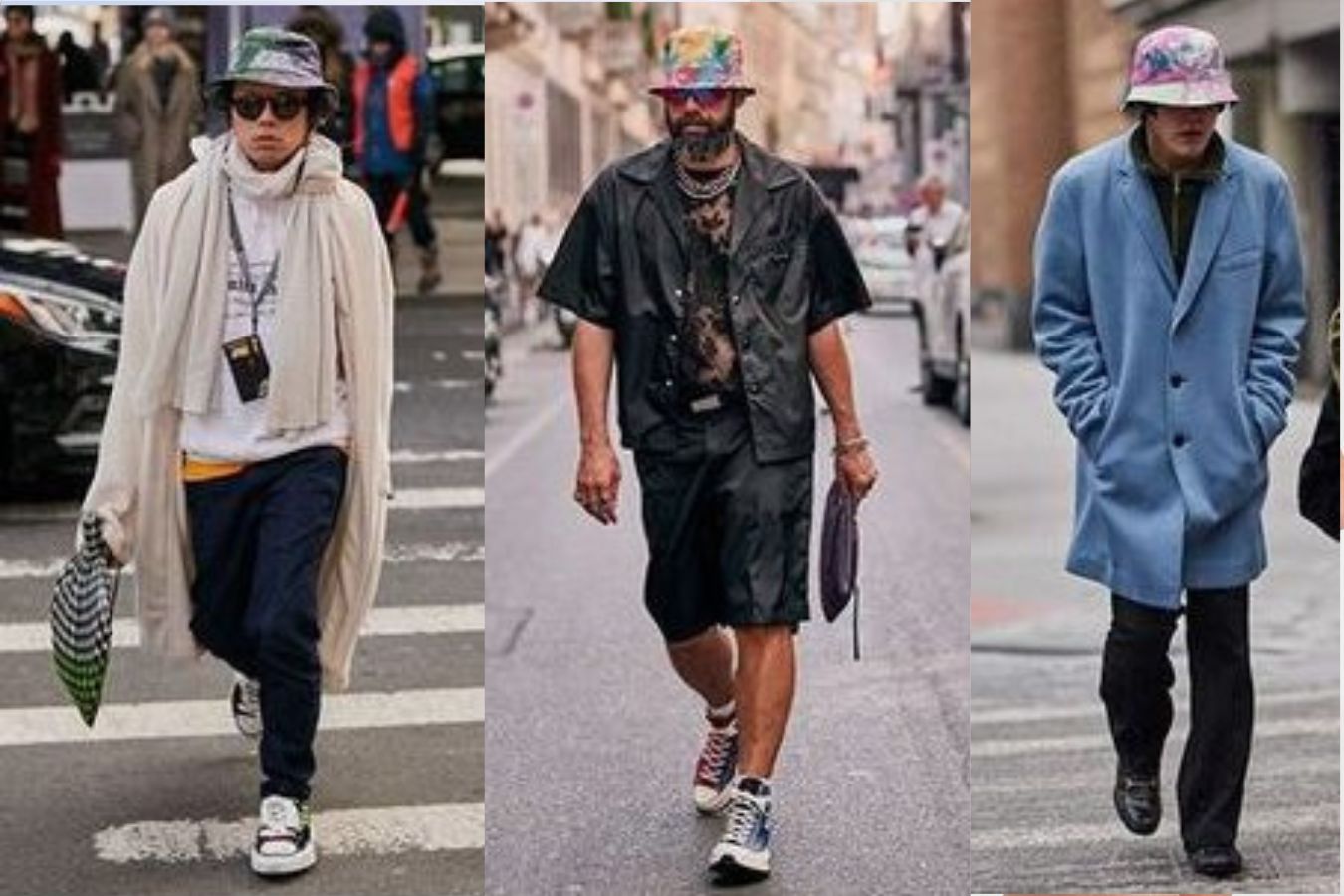 Wear A Tie-Dye Bucket Hat With A Trench Coat