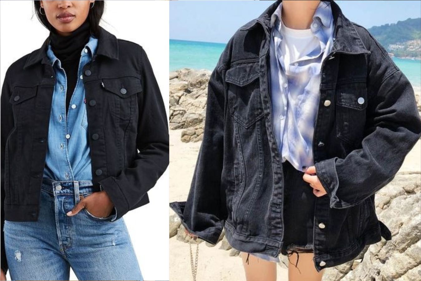 Wear Black Denim Jacket With Button-Down Shirt