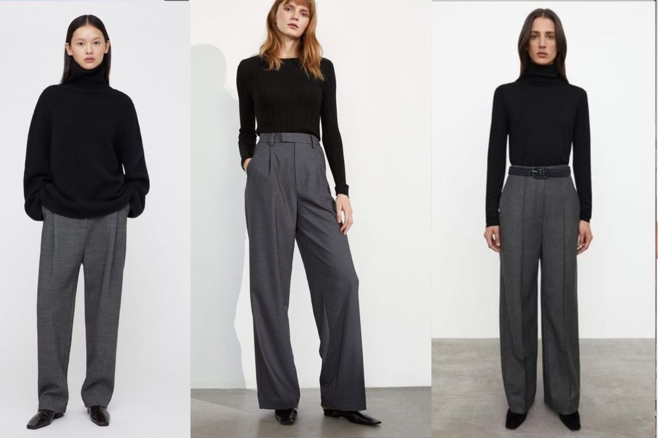 Wear a Black Turtleneck With Gray Trousers