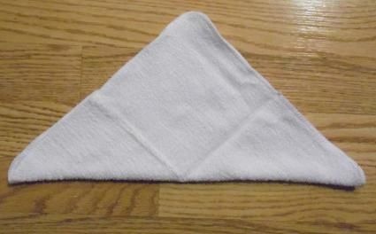 Triangle Fold to Fold a Washcloth