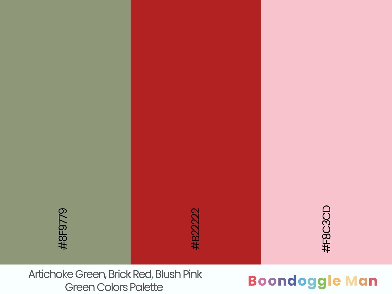Artichoke Green, Brick Red, Blush Pink
