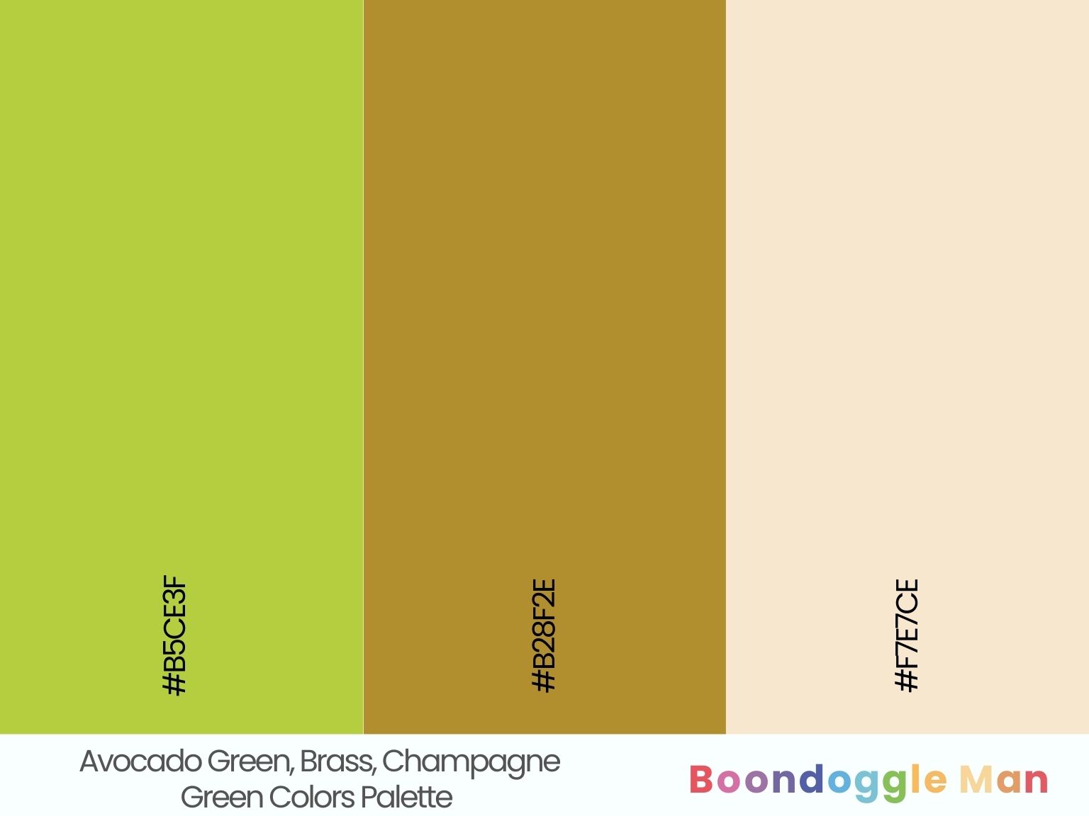 Avocado Green, Brass, Champagne