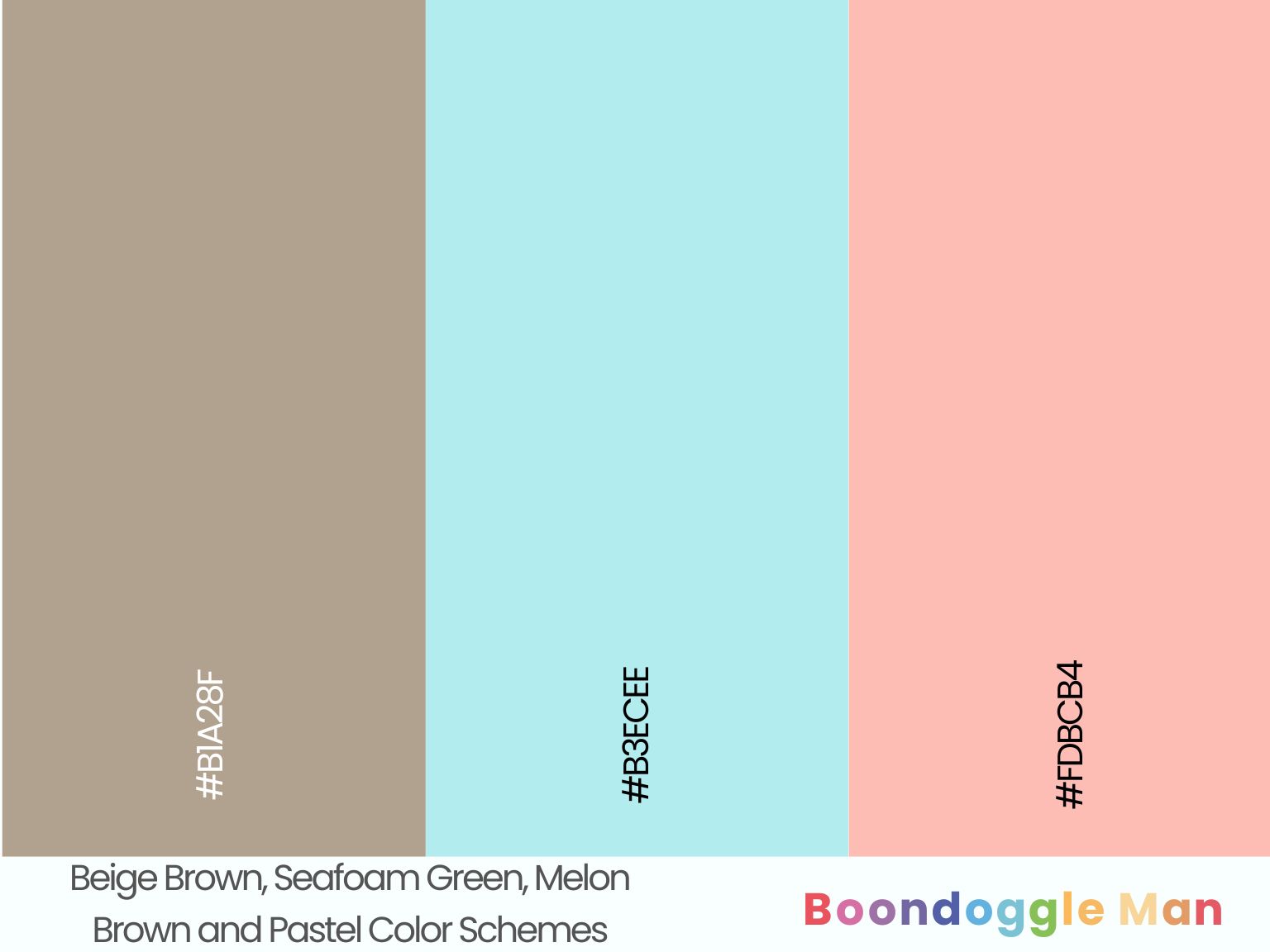 Beige Brown, Seafoam Green, Melon