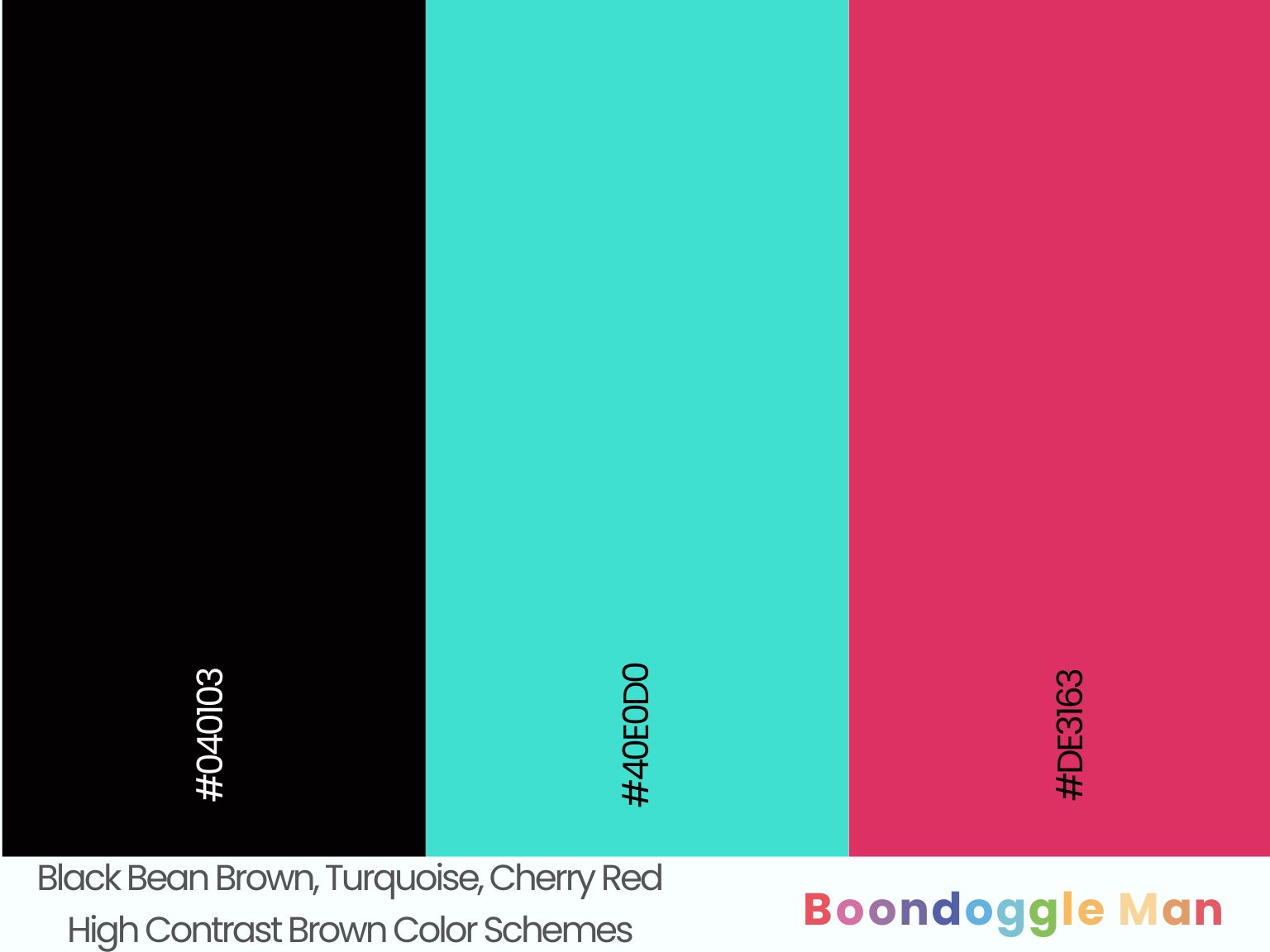 Black Bean Brown, Turquoise, Cherry Red