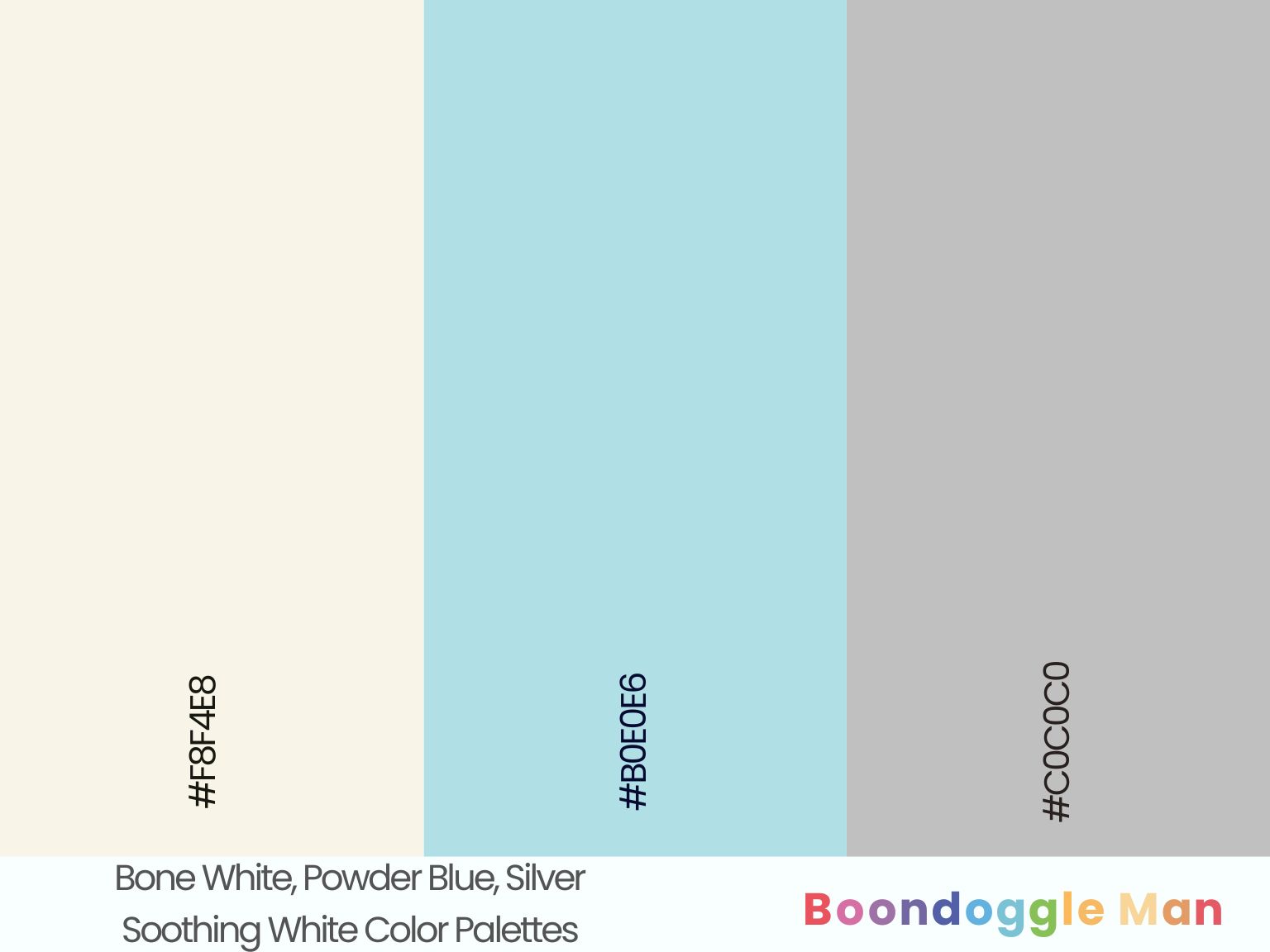 Bone White, Powder Blue, Silver