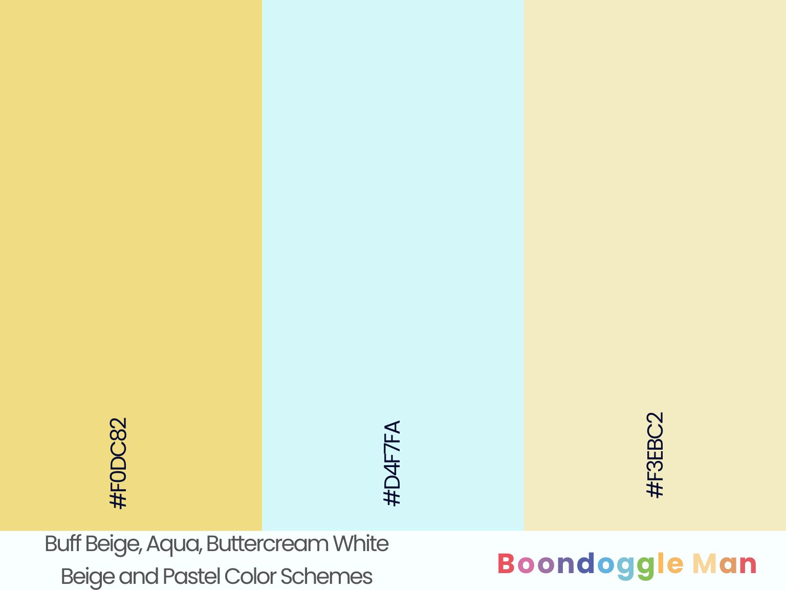 Buff Beige, Aqua, Buttercream White
