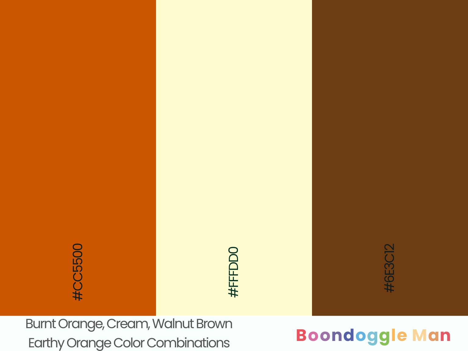 Burnt Orange, Cream, Walnut Brown