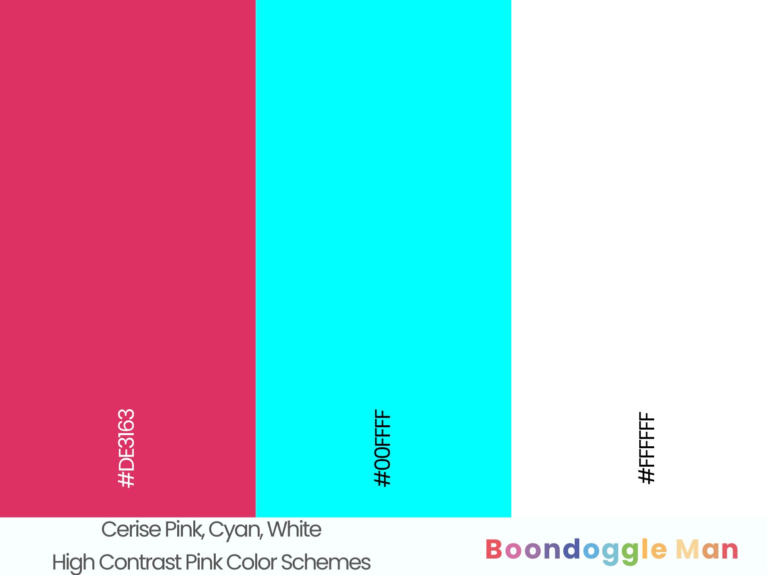 Cerise Pink, Cyan, White