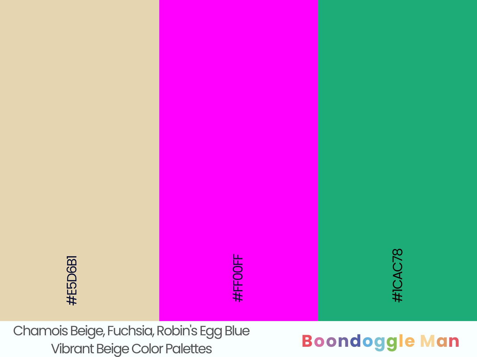 Chamois Beige, Fuchsia, Robin's Egg Blue