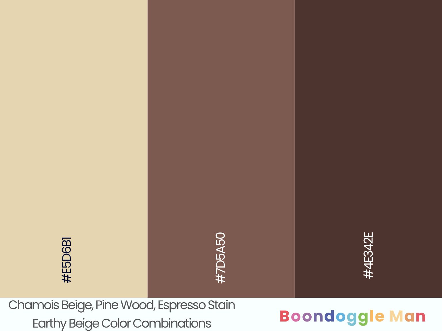 Chamois Beige, Pine Wood, Espresso Stain