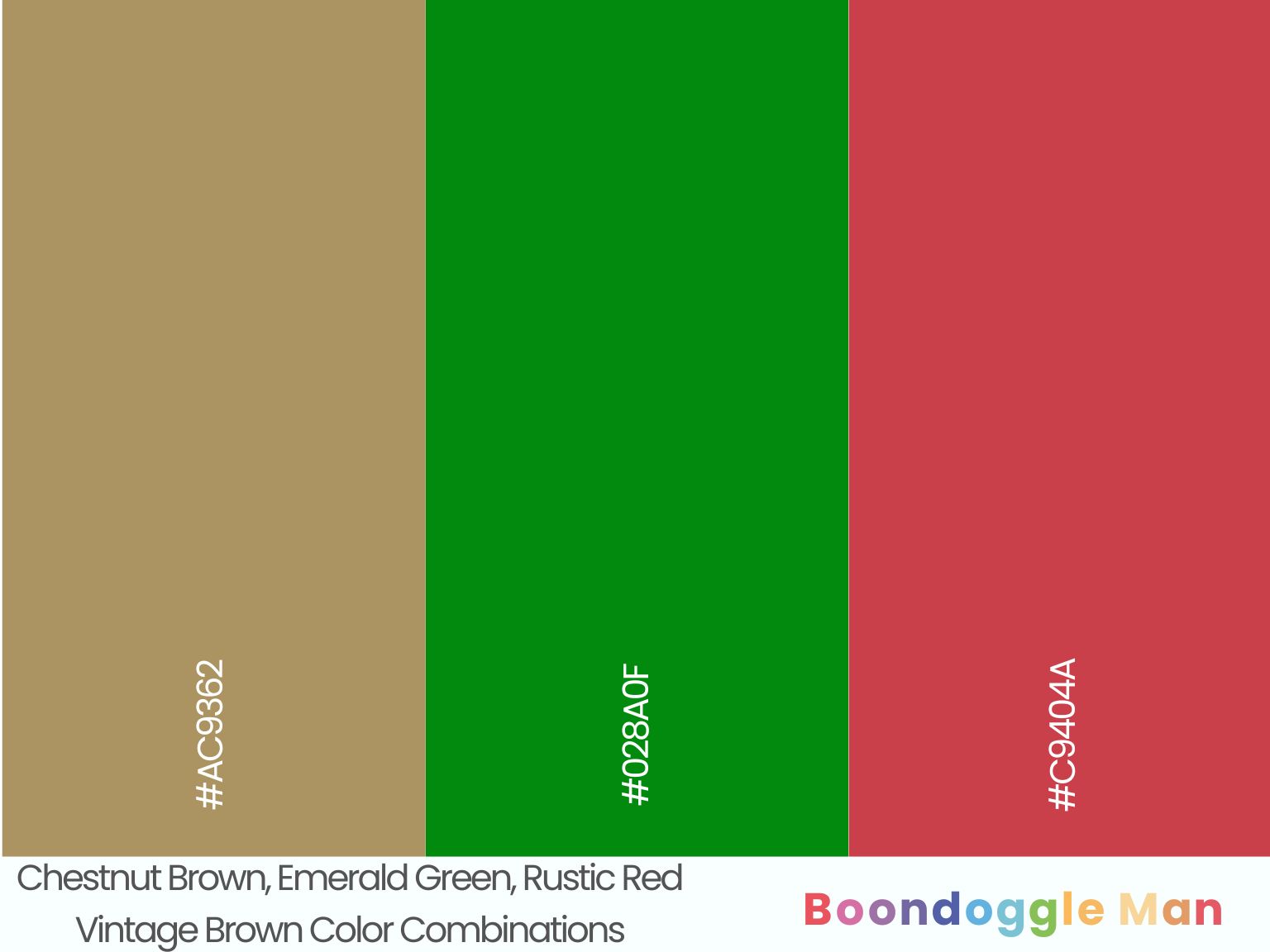 Chestnut Brown, Emerald Green, Rustic Red