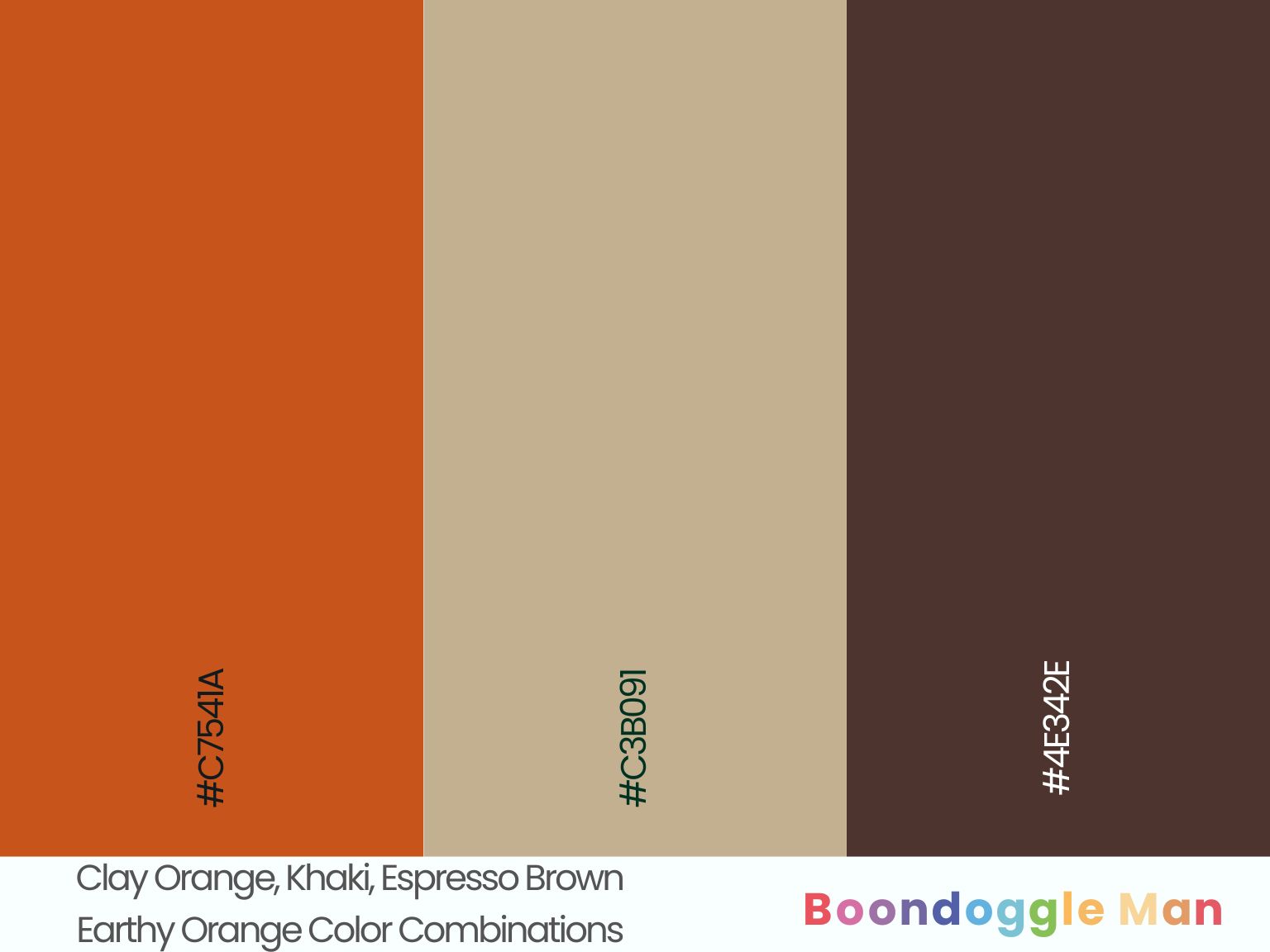 Clay Orange, Khaki, Espresso Brown