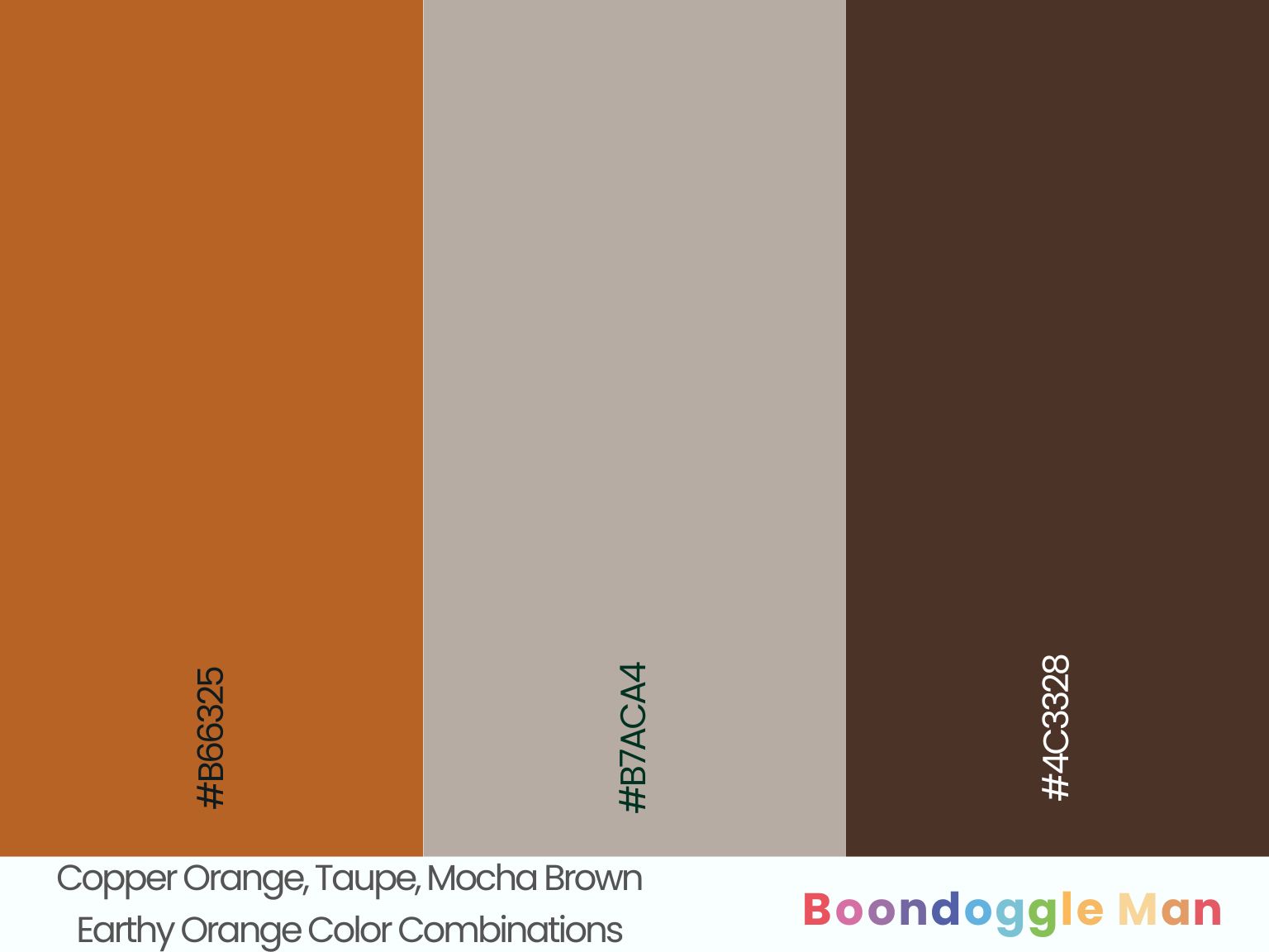 Copper Orange, Taupe, Mocha Brown