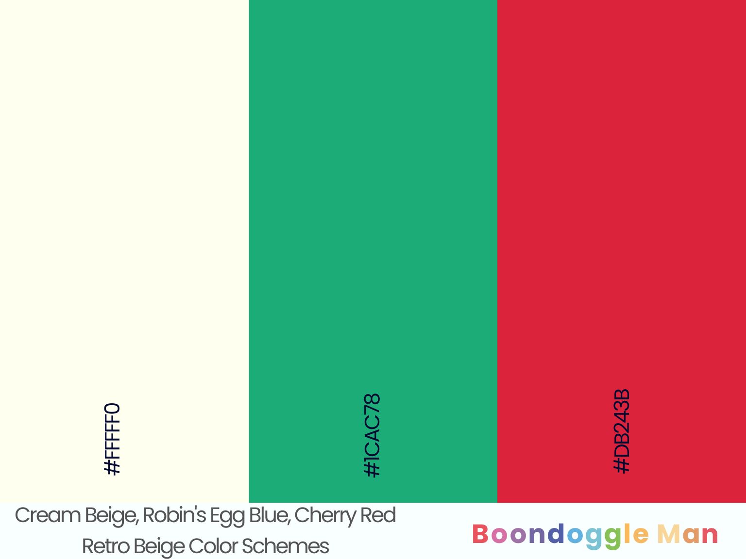Cream Beige, Robin's Egg Blue, Cherry Red