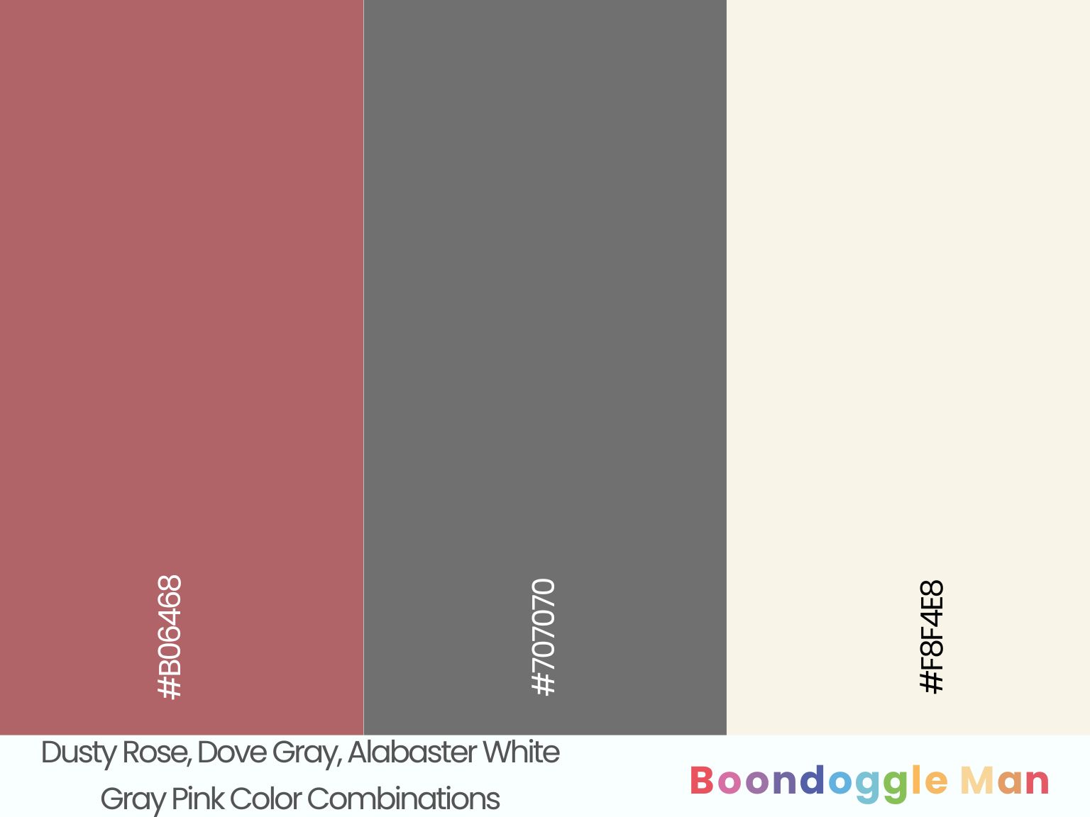 Dusty Rose, Dove Gray, Alabaster White