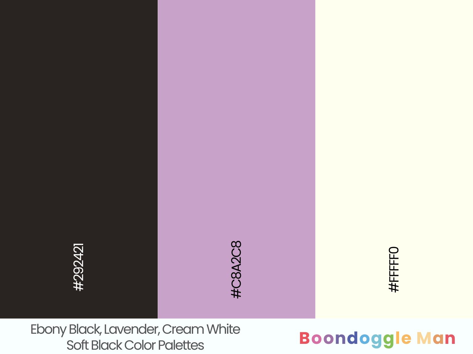 Ebony Black, Lavender, Cream White