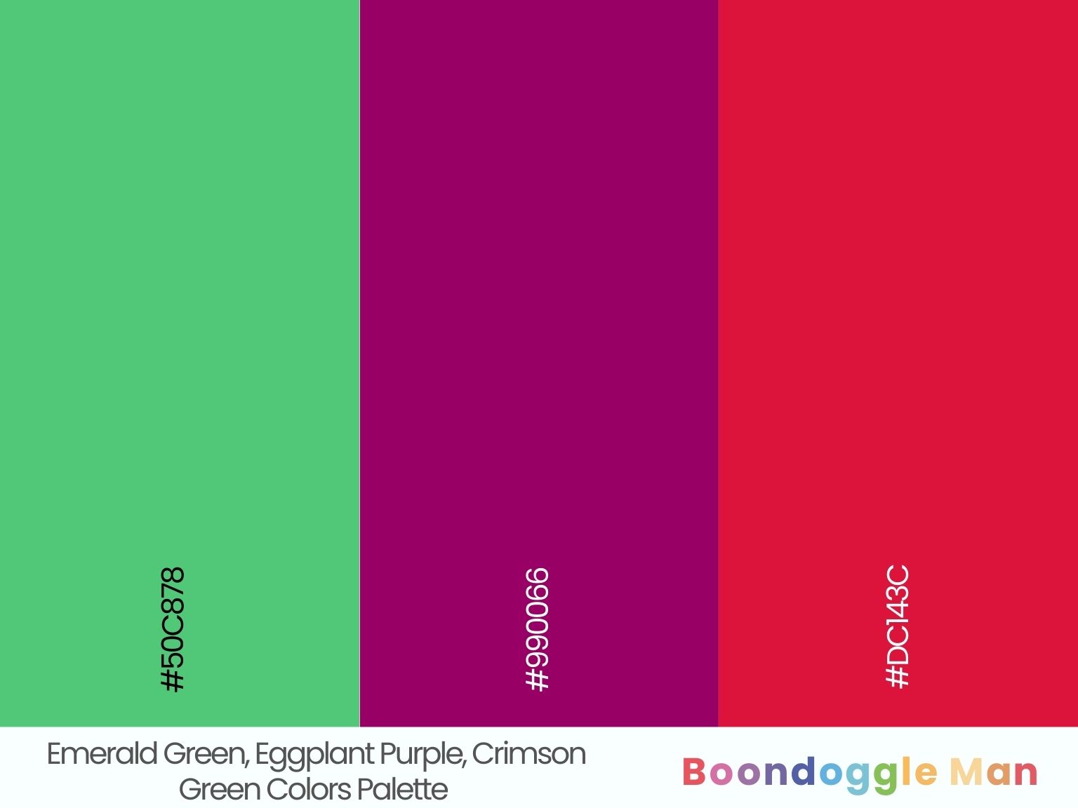 Emerald Green, Eggplant Purple, Crimson