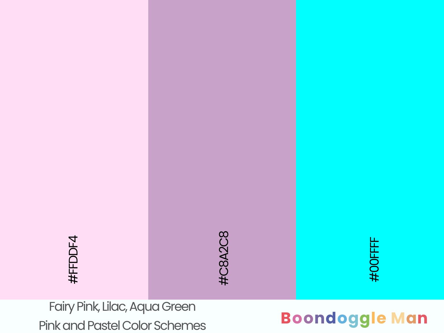 Fairy Pink, Lilac, Aqua Green