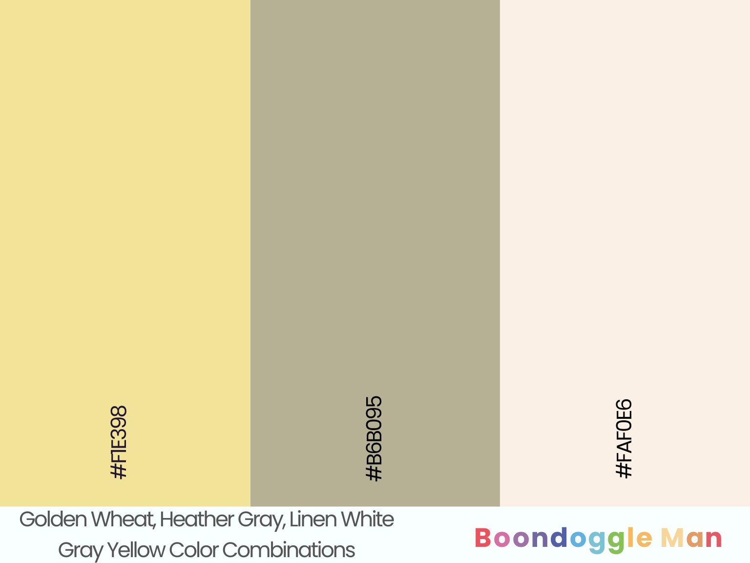 Golden Wheat, Heather Gray, Linen White