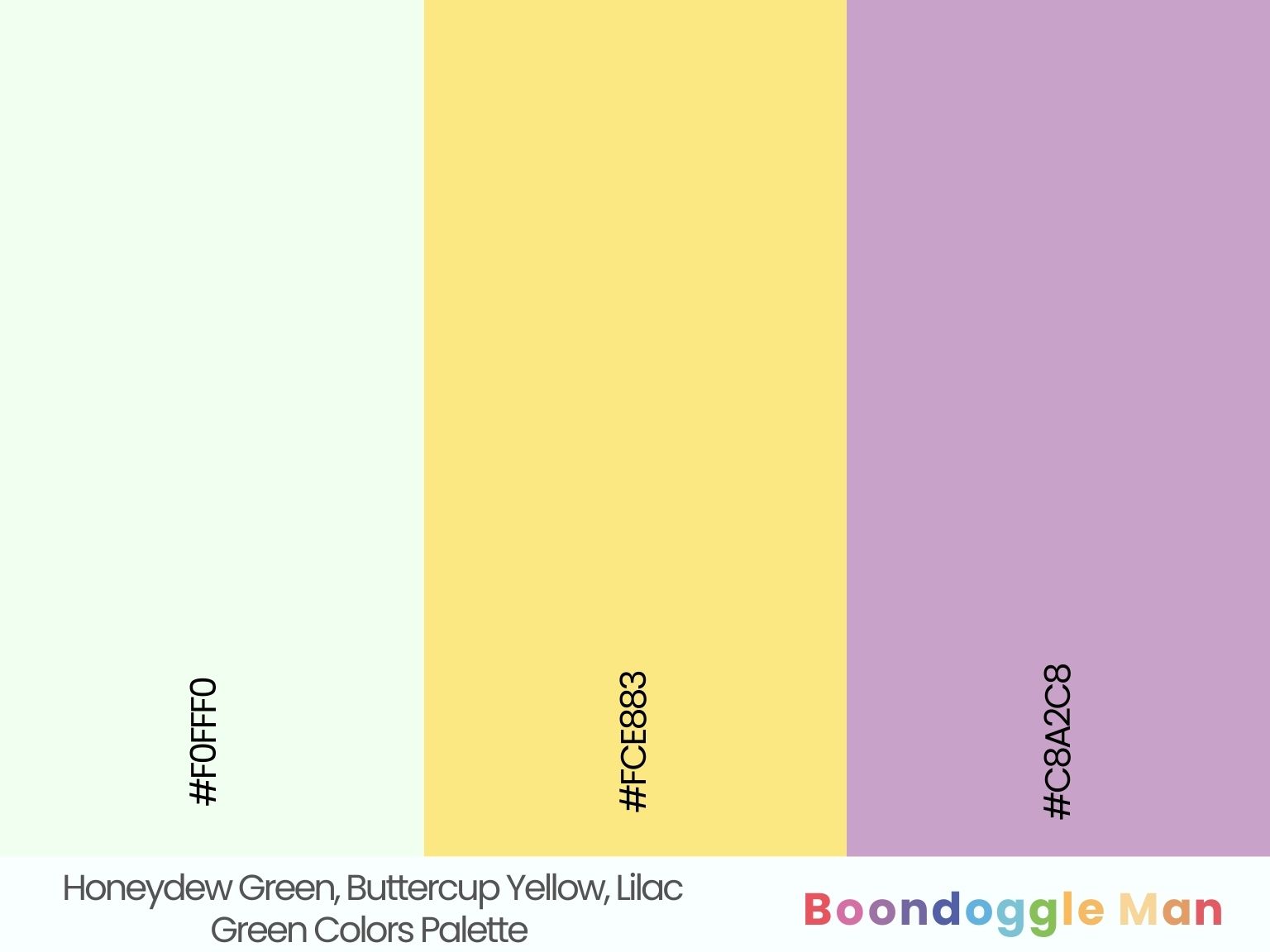 Honeydew Green, Buttercup Yellow, Lilac