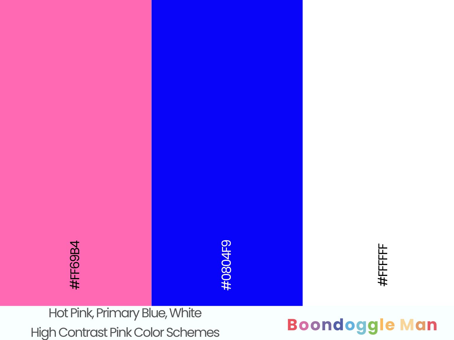 Hot Pink, Primary Blue, White