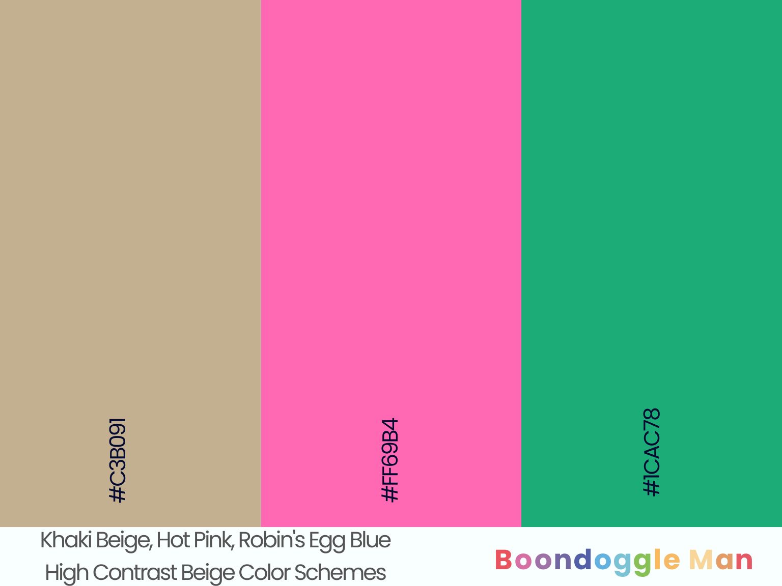 Khaki Beige, Hot Pink, Robin's Egg Blue