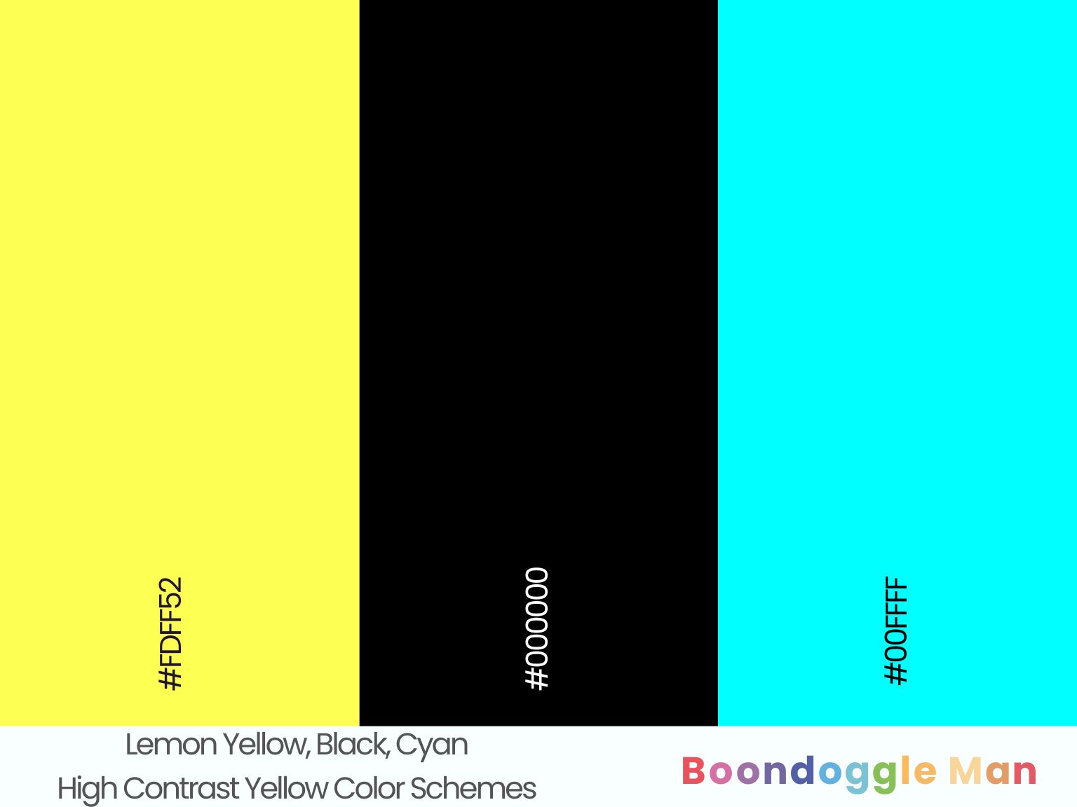 Lemon Yellow, Black, Cyan