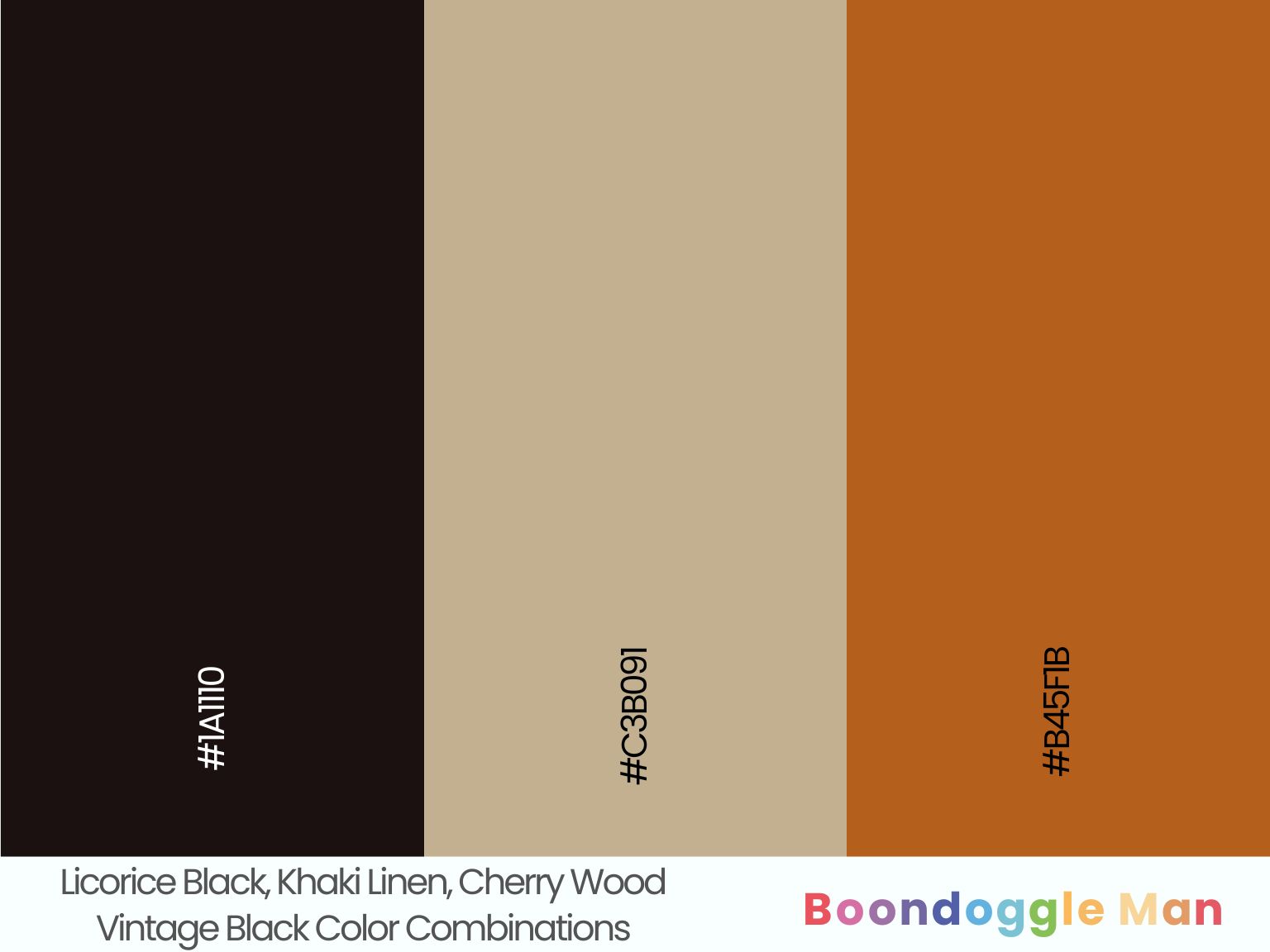 Licorice Black, Khaki Linen, Cherry Wood