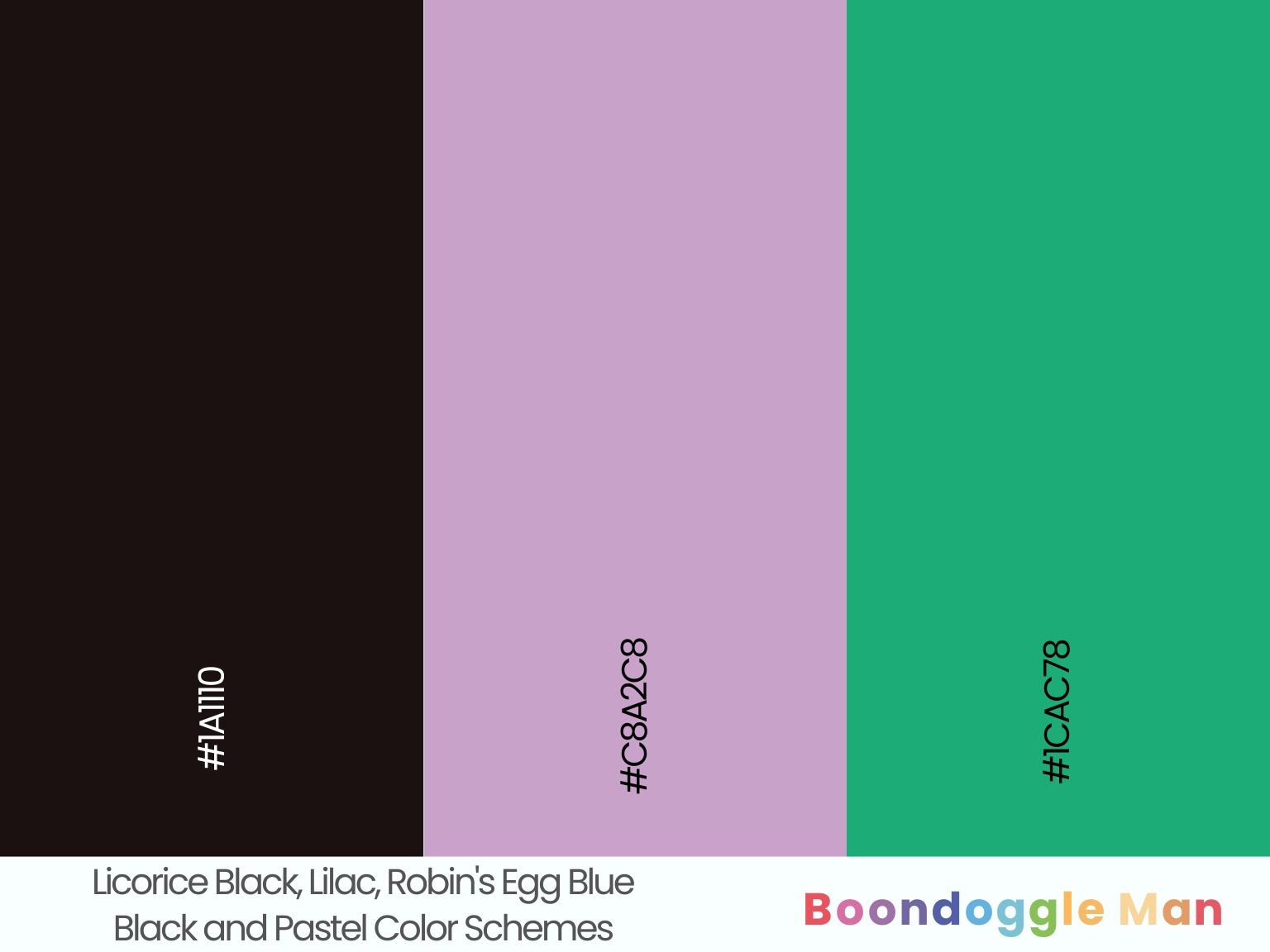 Licorice Black, Lilac, Robin's Egg Blue