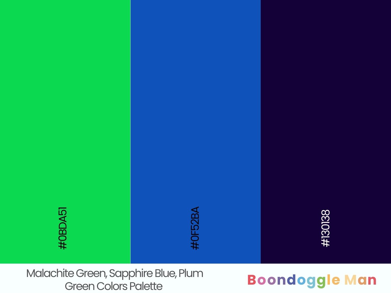 Malachite Green, Sapphire Blue, Plum