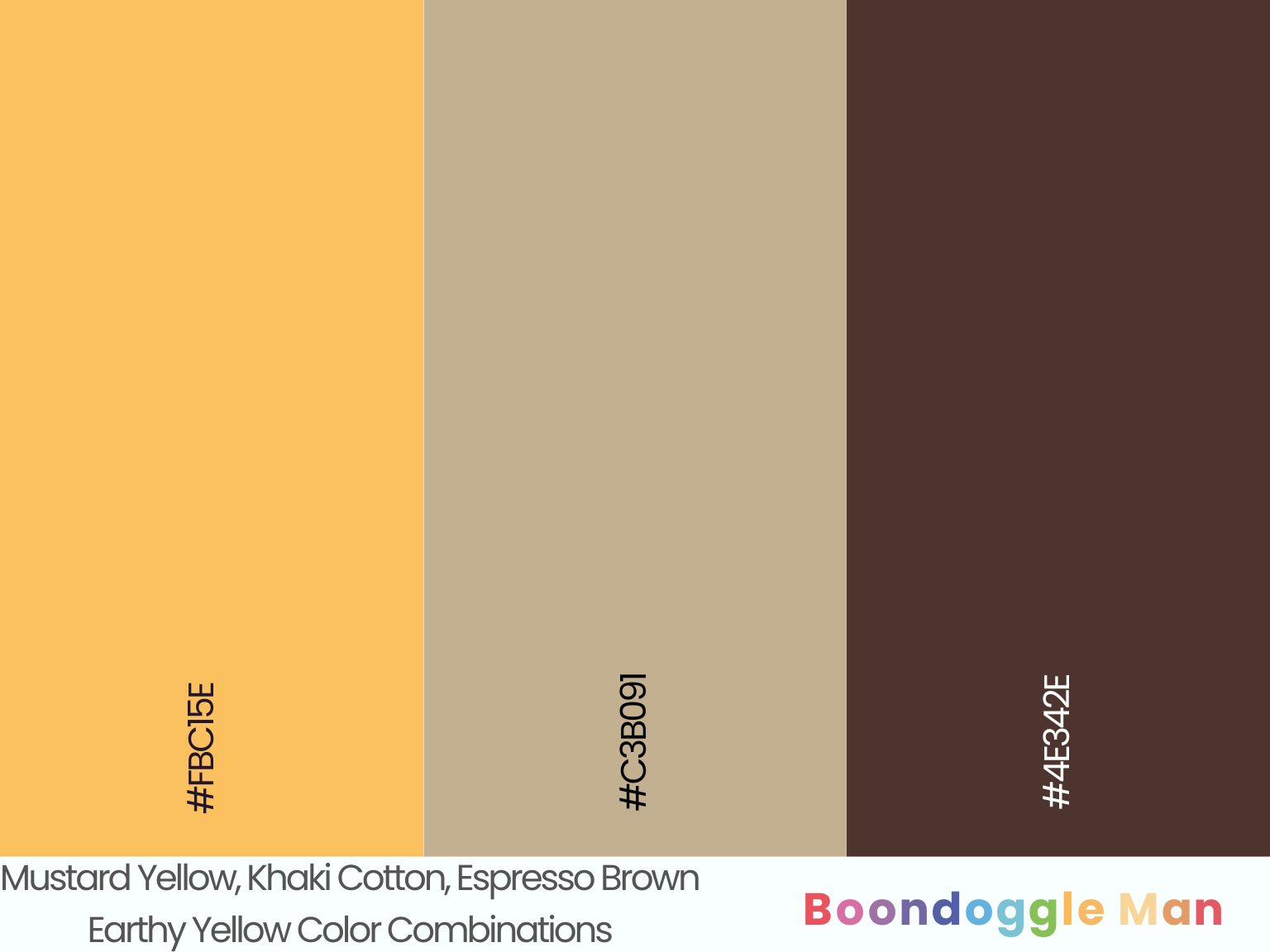 Mustard Yellow, Khaki Cotton, Espresso Brown