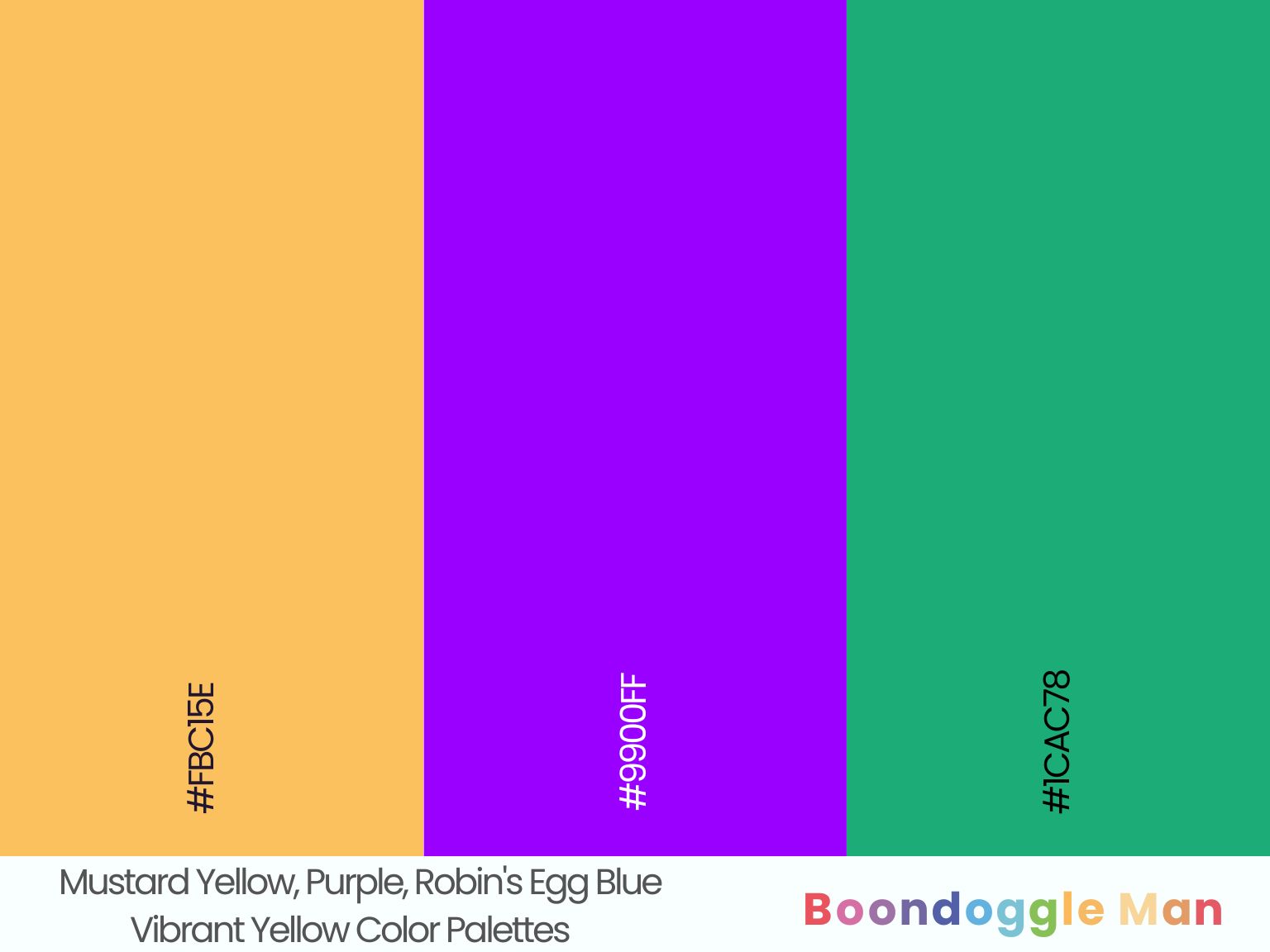 Mustard Yellow, Purple, Robin's Egg Blue