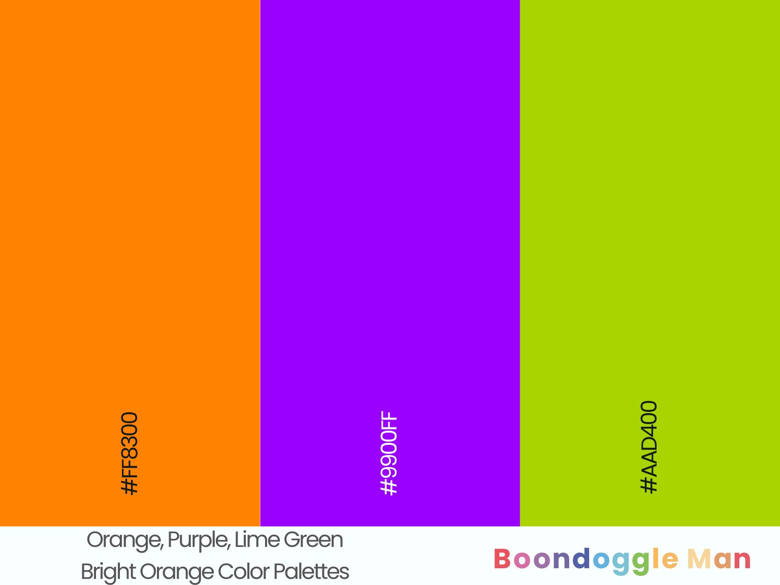 Orange, Purple, Lime Green
